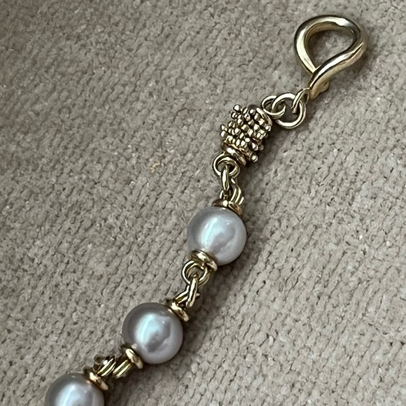 Michael Dawkins Gray Pearl Sterling 925 Long Necklace 36” Toggle Gold Clad - Picture 9 of 11